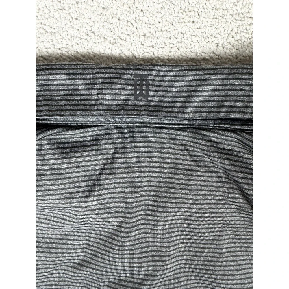 Nike Tiger Woods Polo Shirt XL Gray Golf Dri Fit Performance Striped Hornets**